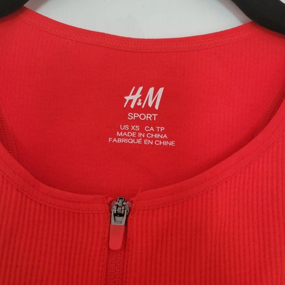 H&M Red Orange Sports Crop Top - Picture 2 of 3